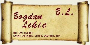 Bogdan Lekić vizit kartica